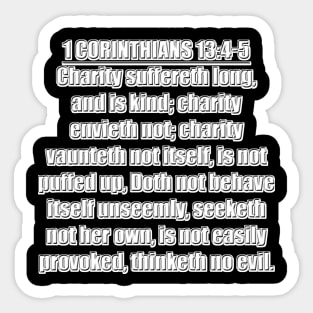 Bible Verse 1 Corinthians Chapter 13  4 - 5 Sticker